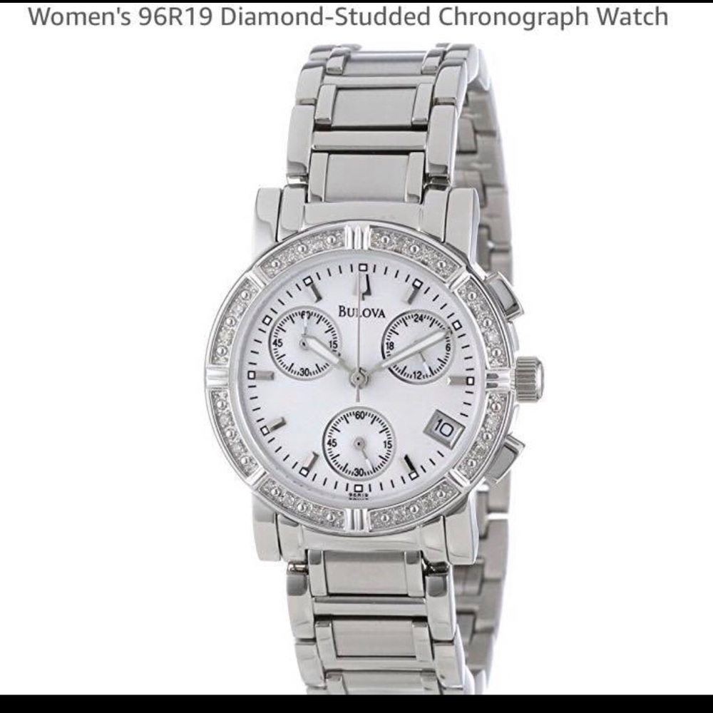 BULOVA ladies  chronograph Watch & diamond accents